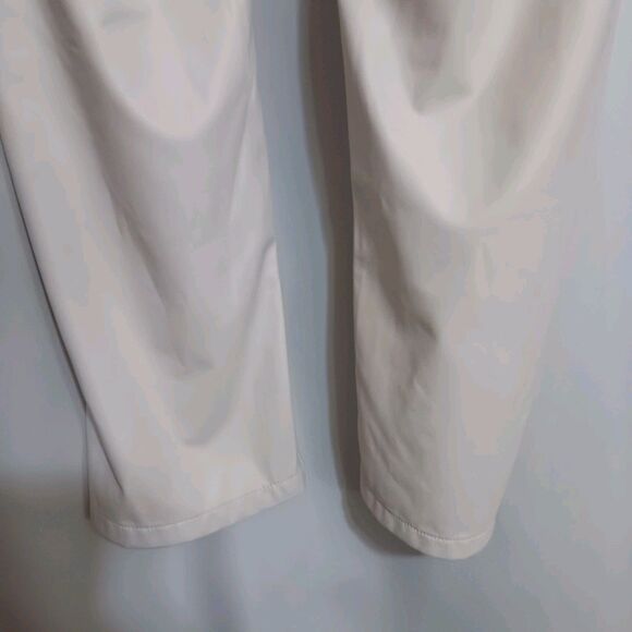 American Eagle Outfitters Faux Leather Cargo Pants Cream Size 12 Regular Stretch - Picture 9 of 12